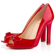 Christian Louboutin Openbelt 100 mm-es peep toe cipők pirosak