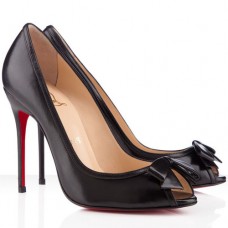Christian Louboutin Milady 100 mm-es peep toe cipő fekete