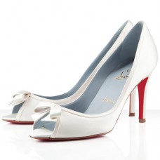 Christian Louboutin Milady 80mm peep toe cipő fehér