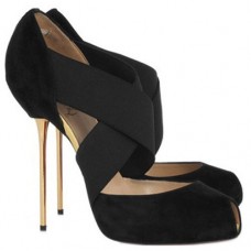 Christian Louboutin Big Dorcet 120 mm-es peep toe cipők fekete színben