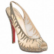 Christian Louboutin Maralena 140mm különleges alkalmakra kristályos bőr csizma