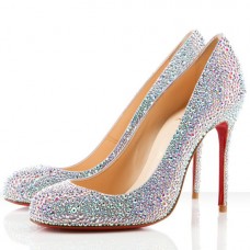 Christian Louboutin Fifi Strass 100mm Szandál Különleges Alkalmakra Aurora Boreale