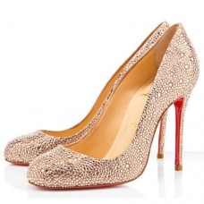 Christian Louboutin Fifi Strass 100mm Szandál Különleges Alkalmakra Világos Őszibarack