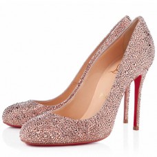 Christian Louboutin Fifi Strass 100mm Szandál Különleges Alkalmakra Nude