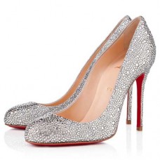 Christian Louboutin Fifi Strass 100mm Pumps Ezüst