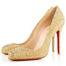 Christian Louboutin Fifi Strass 100mm Pumps Sárga