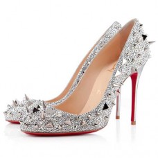 Christian Louboutin Fifi Strass 100mm Pumps Ezüst