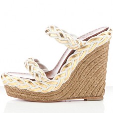 Christian Louboutin Cadena Tresse 140mm éksarkú cipő fehér