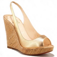 Christian Louboutin metál parafa 120 mm-es ékek arany