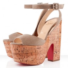Christian Louboutin Super Dombasle 140 mm-es ékek Taupe