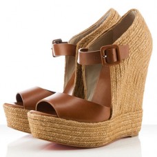 Christian Louboutin Praia Espadrille 140 mm-es ékszíjjal, barna