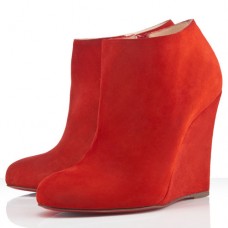 Christian Louboutin Belle Zeppa 100mm bokacsizma Piros