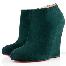 Christian Louboutin Belle Zeppa 100mm bokacsizma zöld