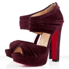 Christian Louboutin Applique 140mm Bokacsizma Szilva