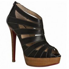 Christian Louboutin Pique Cire 140mm Bokacsizma Fekete