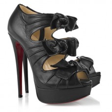 Christian Louboutin Madame Butterfly 140 mm-es bokacsizma fekete