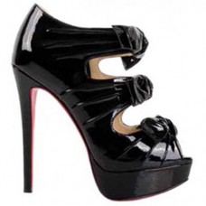 Christian Louboutin Madame Butterfly 140 mm-es bokacsizma fekete