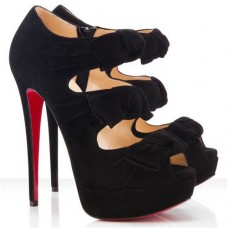 Christian Louboutin Madame Butterfly 140 mm-es bokacsizma fekete