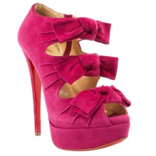 Christian Louboutin Madame Butterfly 140mm Bokacsizma Rózsaszín