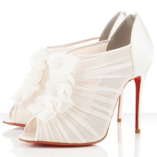 Christian Louboutin Canonita 100mm bokacsizma fehér