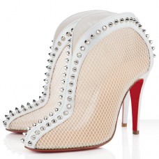 Christian Louboutin Bourriche 100mm-es bokacsizma fehér