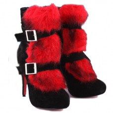 Christian Louboutin Toundra szőrme 120mm bokacsizma Piros Christian Louboutin Toundra szőrme 120mm bokacsizma Piros