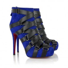 Christian Louboutin Nitoinimoi Bandage 120mm Bokacsizma Sötétkék