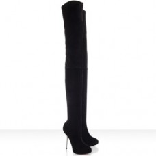 Christian Louboutin Big Lips Thigh 120mm csizma fekete