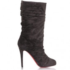 Christian Louboutin Velours Scrunch 100mm csizma csokoládébarna