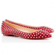 Christian Louboutin Pigalle szegecselt balerinacipő piros