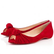 Christian Louboutin turbán nappa balerinák piros