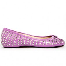 Christian Louboutin Big Kiss szegecses balerinacipő rózsaszín
