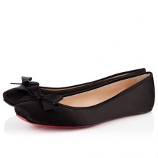 Christian Louboutin Boudoir szatén balerina cipő fekete