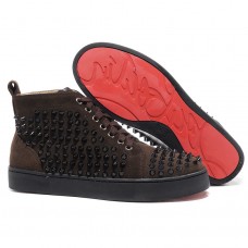 Christian Louboutin Louis Spikes Tornacipő Csokoládé
