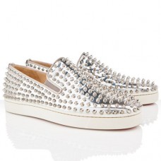 Christian Louboutin Roller Boat Loafers Ezüst