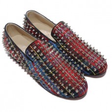 Christian Louboutin Rollerboy Szöges Loafers Piros