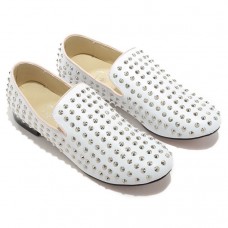 Christian Louboutin Rollerboy Szöges Loafers Fehér