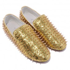 Christian Louboutin Rollerboy Szöges Loafers Arany