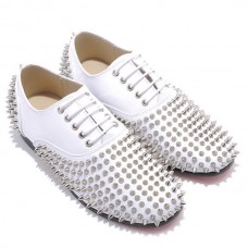 Christian Louboutin Rollerboy Szöges Loafers Fehér