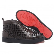 Christian Louboutin Louis Spikes Tornacipő Csokoládé