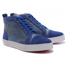 Christian Louboutin Louis strasszos cipők kék