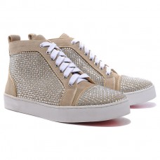 Christian Louboutin Louis strasszos tornacipők Taupe