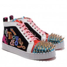 Christian Louboutin Louis Gold Spiked Tornacipő Többszínű Christian Louboutin Louis Gold Spiked Tornacipő Többszínű