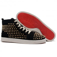 Christian Louboutin Louis Gold Spikes cipők fekete Christian Louboutin Louis Gold Spikes cipők fekete