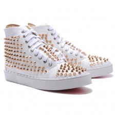 Christian Louboutin Louis Gold Spiked Tornacipő Fehér Christian Louboutin Louis Gold Spiked Tornacipő Fehér