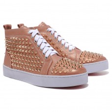 Christian Louboutin Louis Gold Spikes cipők Taupe Christian Louboutin Louis Gold Spikes cipők Taupe