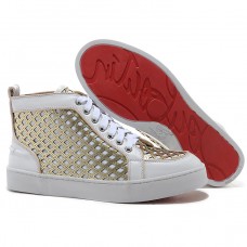 Christian Louboutin Louis Spikes cipők fehér
