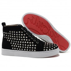 Christian Louboutin Louis ezüst szegecses cipők fekete