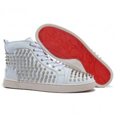 Christian Louboutin Louis Spikes cipők fehér