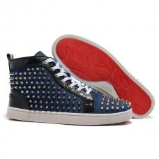 Christian Louboutin Louis Spikes Tornacipő Kék Christian Louboutin Louis Spikes Tornacipő Kék